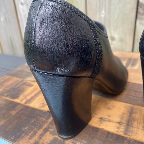 PRADA Calzature Donna Black Leather Ankle Boots - Size 8 - Picture 13 of 14